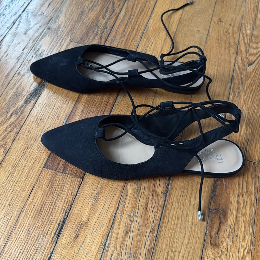 Franco Sarto L Snap Elegant Black Lace-Up Women's Shoes 9.5 - Picture 3 of 6